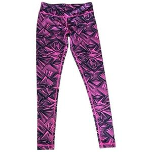 Women ZUMBA Fitness Workout Dance Leggings - Vibrant Pink and Black size M